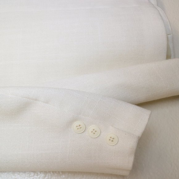 Vintage White Linen Blazer - Picture 5 of 6